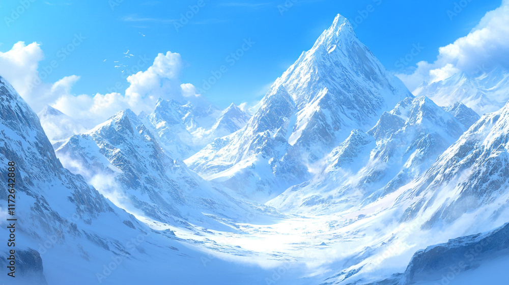 nice and fresh morning clear view of a natural snow covered mountains, snow covered surface with beautiful mountains, Winter season morning snow covered mountains under a clear sky. nice and fresh morning clear view of a natural snow covered mountains, snow covered surface with beautiful mountains, Winter season morning snow covered mountains under a clear sky.