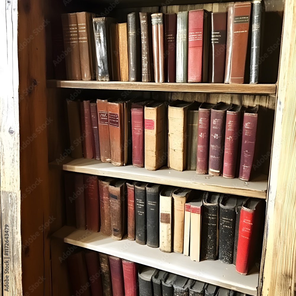 Fototapeta premium Vintage Books Literature Bookshelf Education Reading Library