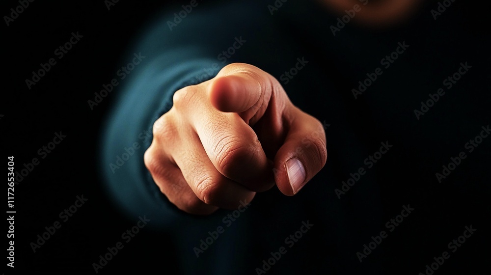 A close-up of a hand pointing, symbolizing direction or making a strong statement. A close-up of a hand pointing, symbolizing direction or making a strong statement.