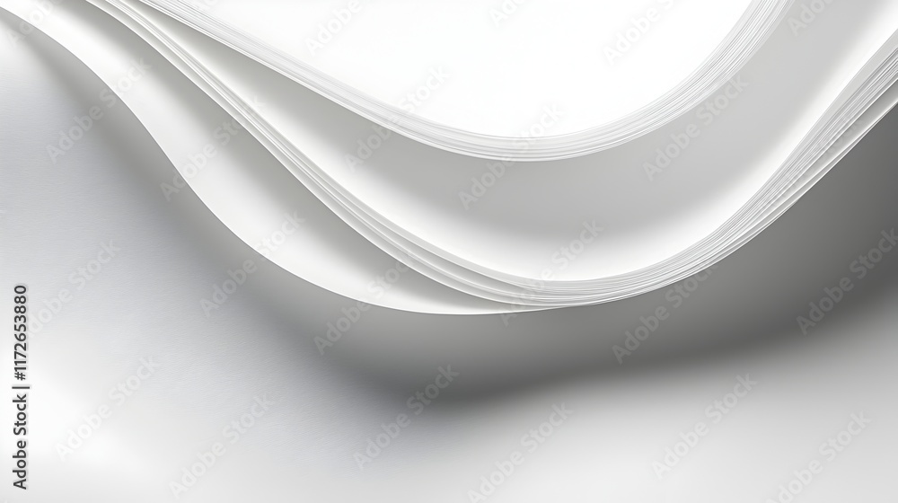 Fototapeta premium Elegant Monochrome Paper Texture with Smooth Flowing Waves and Ample Copy Space for Branding or Design