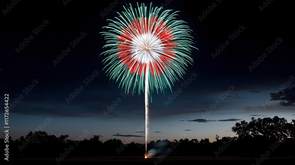 Vibrant Fireworks Display Against Night Sky Vibrant Fireworks Display Against Night Sky