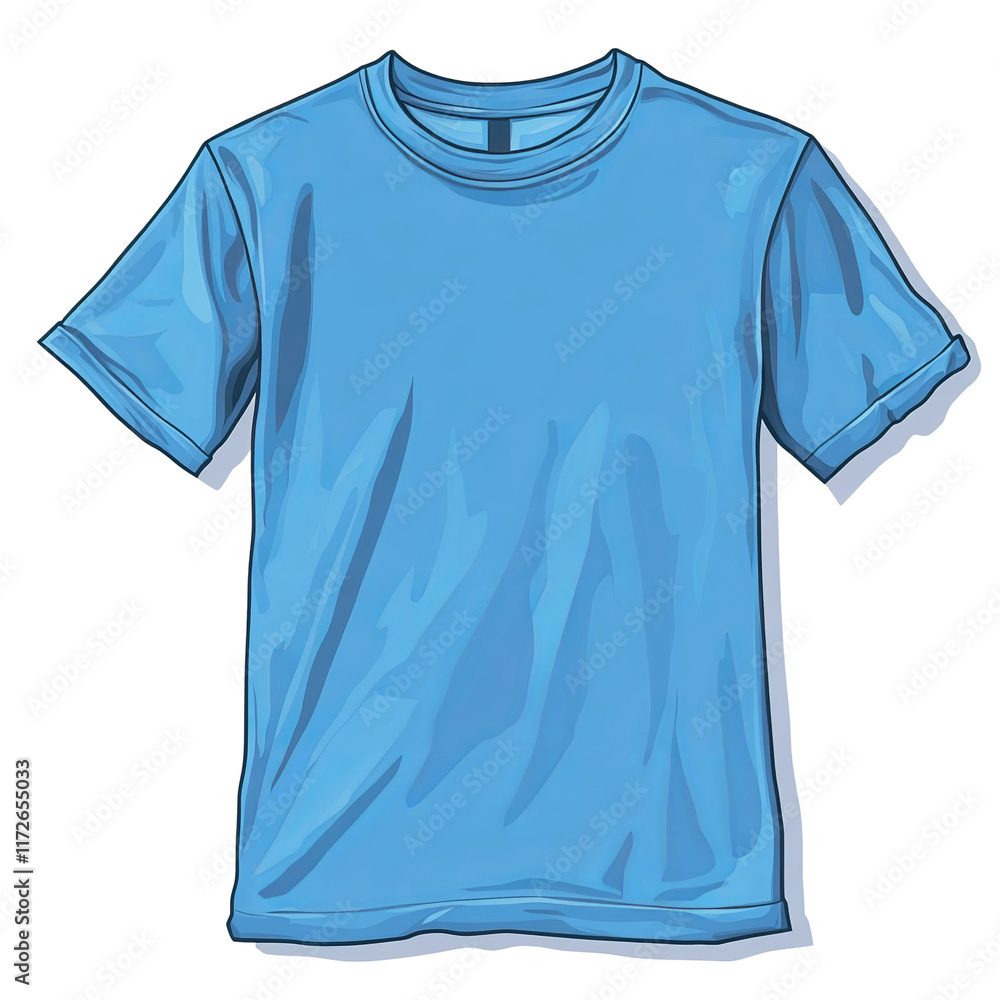 Blue t-shirt illustration casual clothing graphic design isolated on a white background Blue t-shirt illustration casual clothing graphic design isolated on a white background