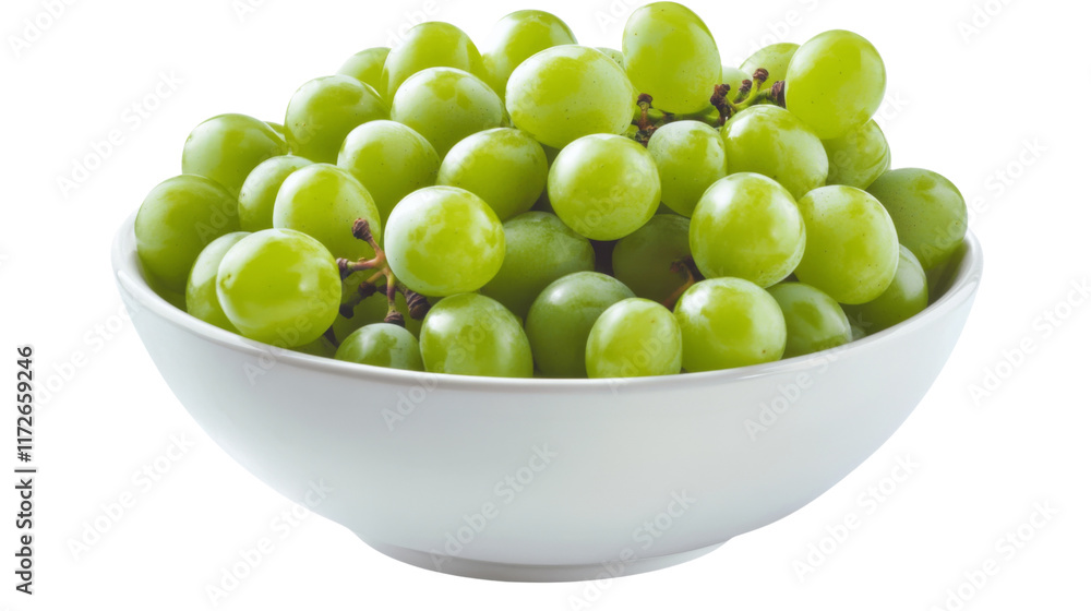 A bowl of grapes, isolated on transparent background A bowl of grapes, isolated on transparent background