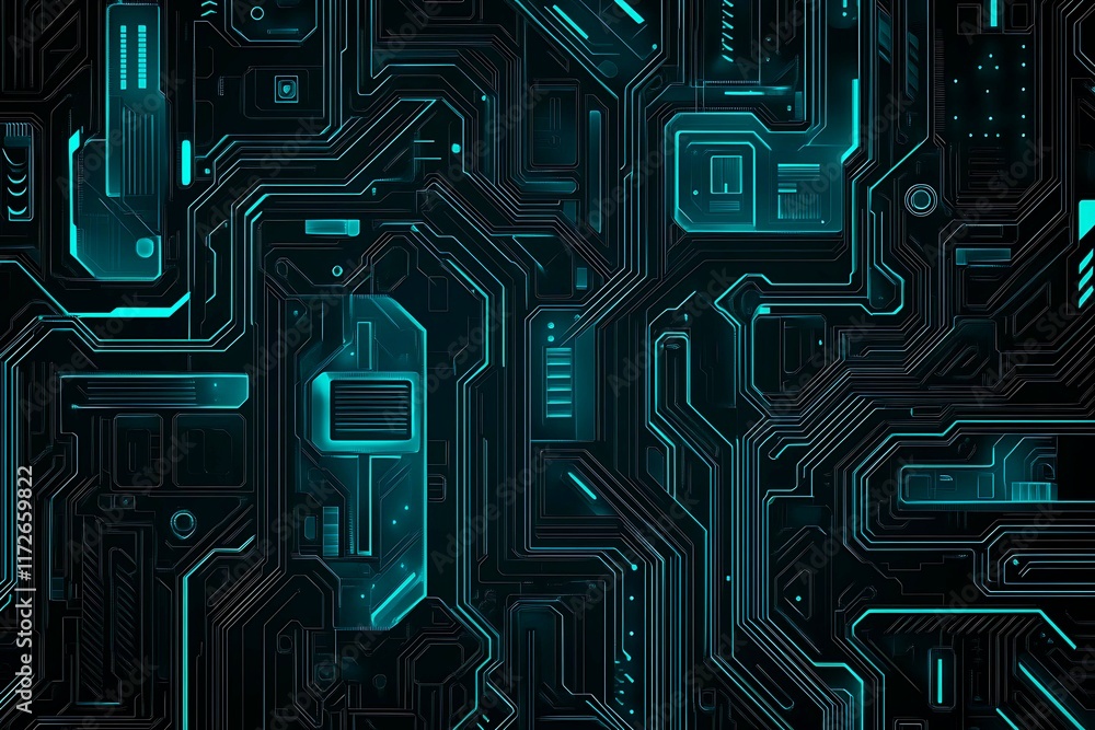 Abstract close-up of a glowing blue digital circuit board, showcasing intricate connections and technological design on a black background.
Abstract close-up of a glowing blue digital circuit board, showcasing intricate connections and technological design on a black background.