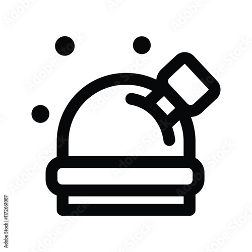 Observatory line icon, cosmos and science, observatory telescope vector icon, vector graphics, editable stroke outline sign, eps 10.