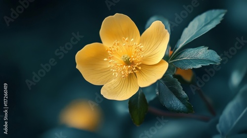 A single Yellow Flower in Bloom