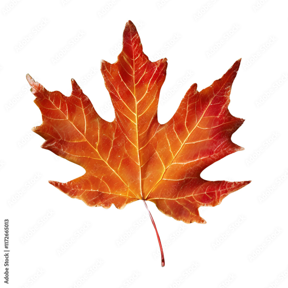Obraz premium autumn maple leaf ; isolated on a transparent background