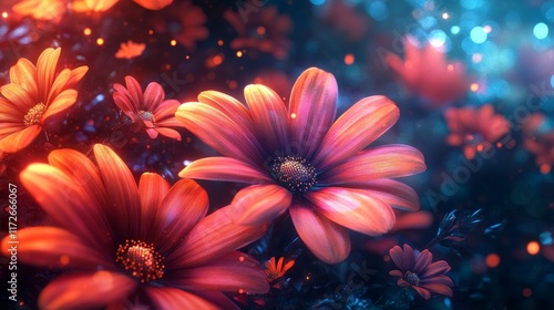 Enchanted Garden: A Symphony of Glowing Flowers