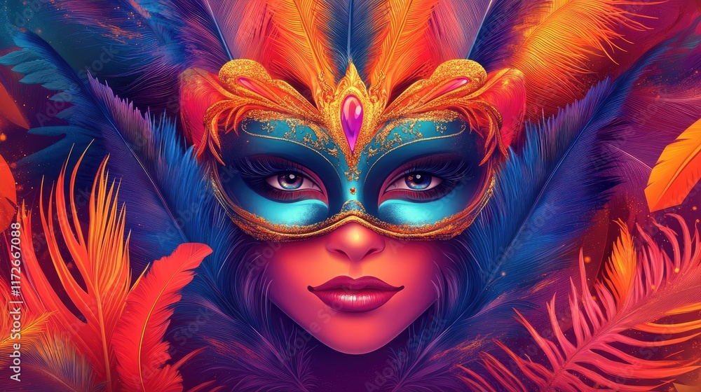 woman in carnival mask woman in carnival mask