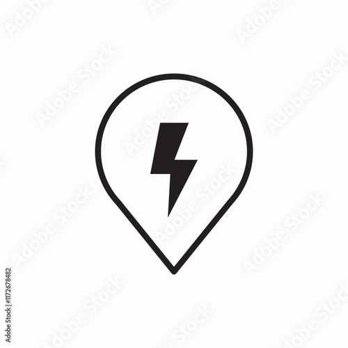 Lightning location power icon vector sign