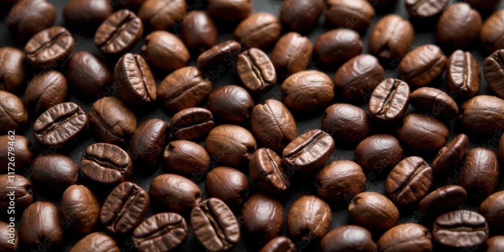 Roasted Coffee Beans A Close-Up Texture of Dark Brown Beans Roasted Coffee Beans A Close-Up Texture of Dark Brown Beans
