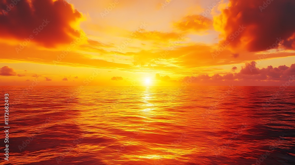 Obraz premium Coral and pale yellow are combined with a vivid sunset-orange canvas to create a lively and welcoming atmosphere.