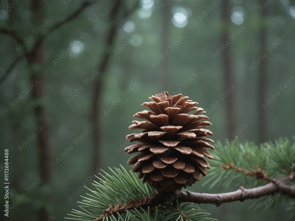 pine cones on a branch