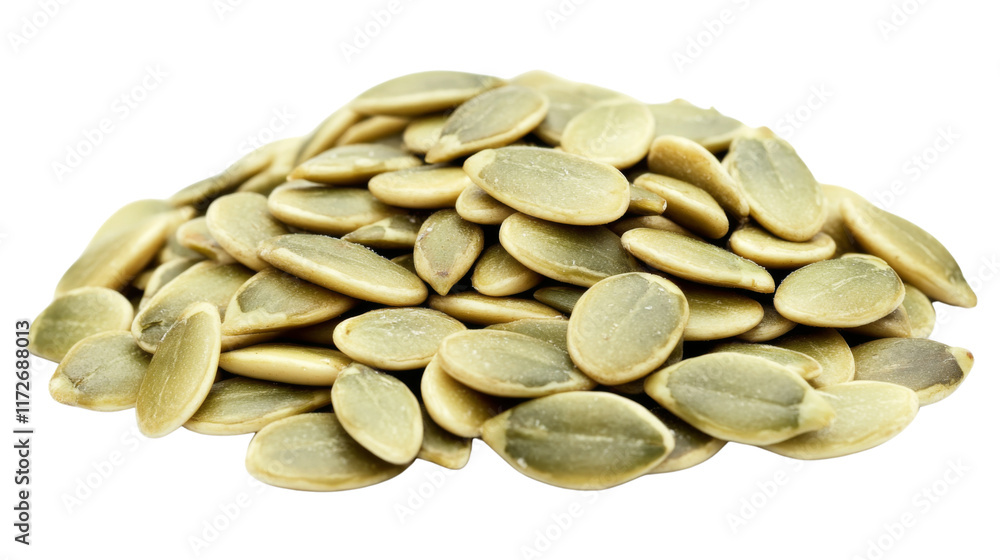 A pile of raw pumpkin seeds , isolated on transparent background A pile of raw pumpkin seeds , isolated on transparent background