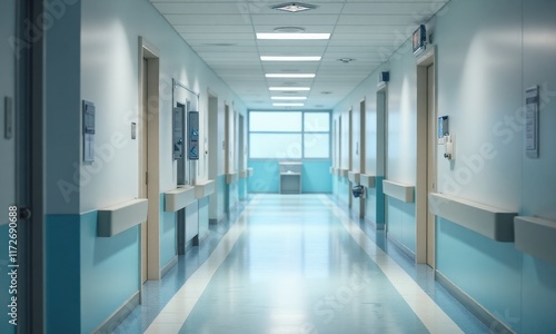 Wallpaper Mural clean and empty hospital corridor and nice interior  Torontodigital.ca