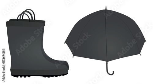 Black   loafer shoes. vector illustration
