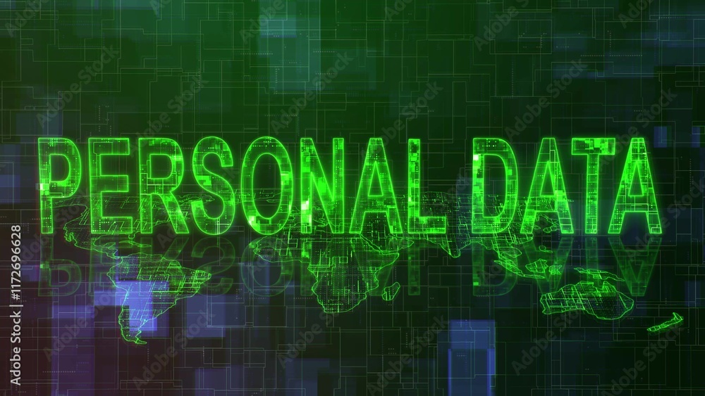 3d personal data text technology earth map 3d personal data text technology earth map