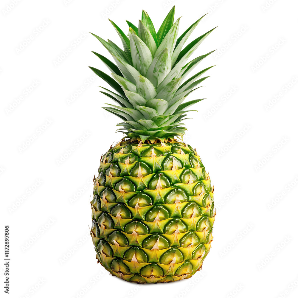 Fototapeta premium Vibrant Tropical Pineapple on White Background for Imagery