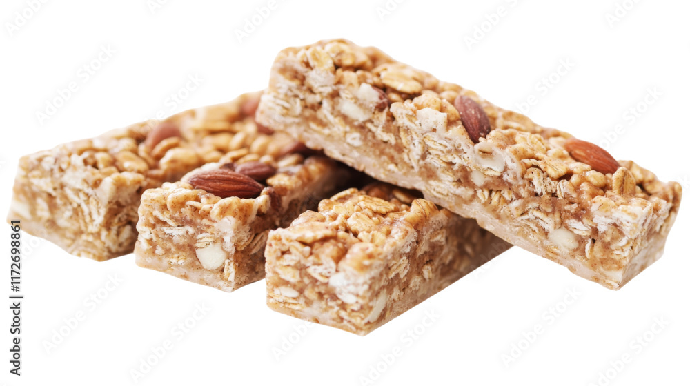 Assortment of granola bars, isolated on transparent background Assortment of granola bars, isolated on transparent background
