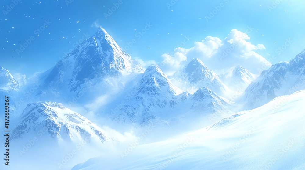a snowy mountain landscape with trees and snow covered surface, Winter season morning snow covered mountains under a clear sky, Beautiful snow covered view of mountains from valley in winter season. a snowy mountain landscape with trees and snow covered surface, Winter season morning snow covered mountains under a clear sky, Beautiful snow covered view of mountains from valley in winter season.