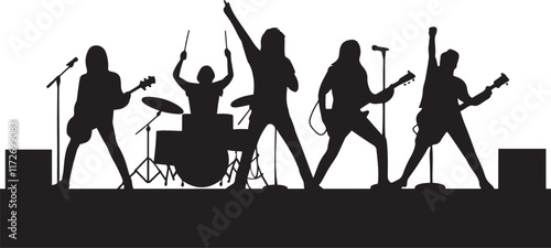 Silhouette Guitarists musicians playing the Guitarist concert vector illustration with white background