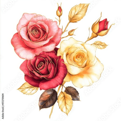 Elegant Rose Bouquet in Vibrant Colors