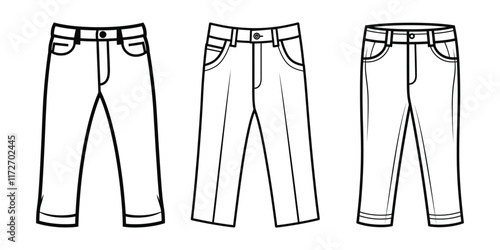 pants outline, silhouette, vector, illustration, isolated on white background