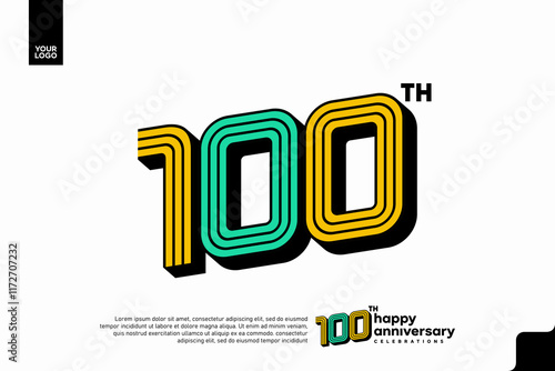 Number 100 logo icon design, 100th birthday logo number, anniversary 100