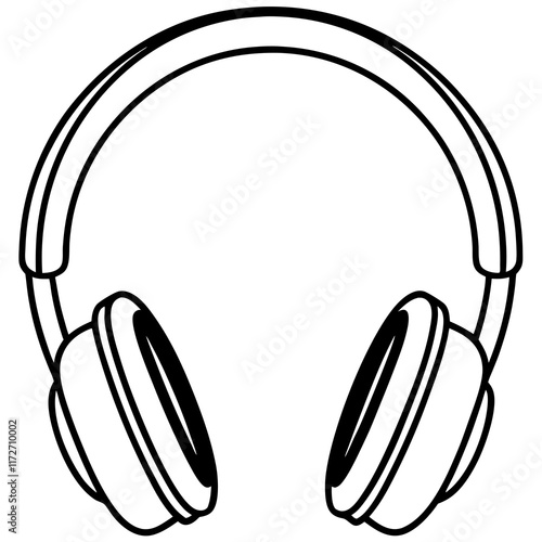 Headphones Line Art Vector Design