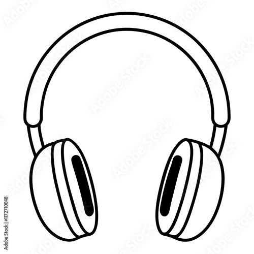 Headphones Line Art Vector Design