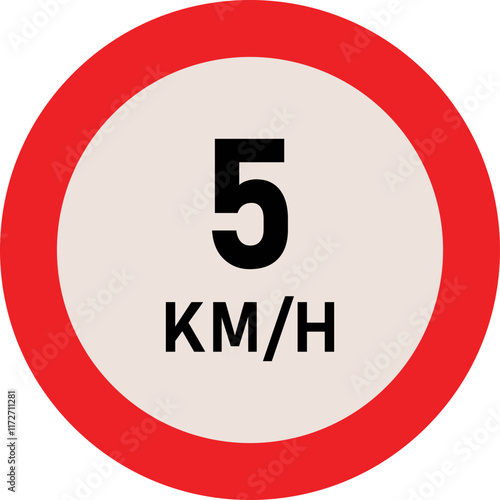 5 Kilometer Speed Limit Sign