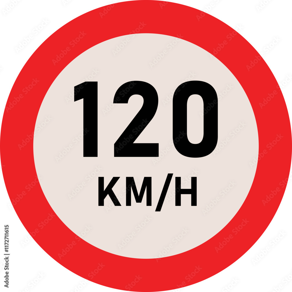 120 Kilometer Speed Limit Sign 120 Kilometer Speed Limit Sign