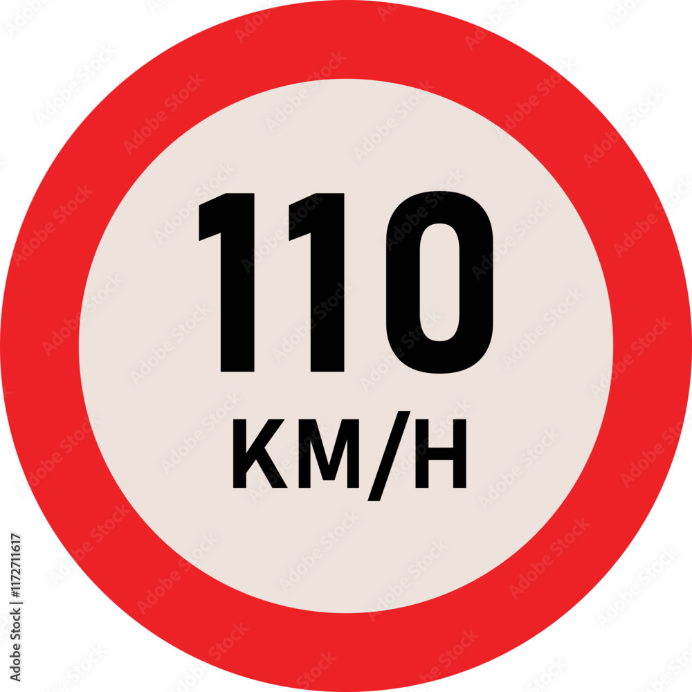 110 Kilometer Speed Limit Sign 110 Kilometer Speed Limit Sign