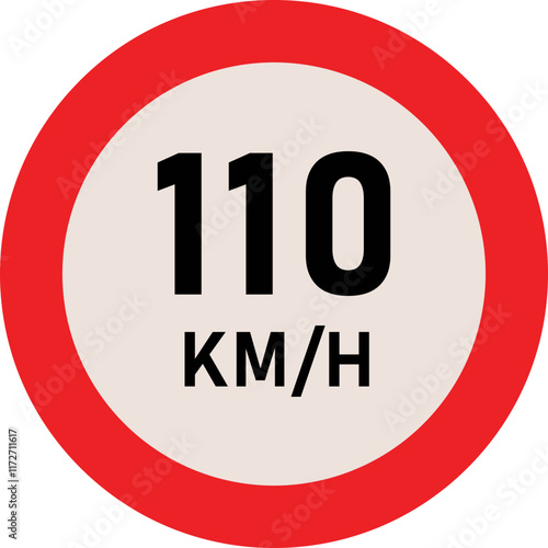 110 Kilometer Speed Limit Sign