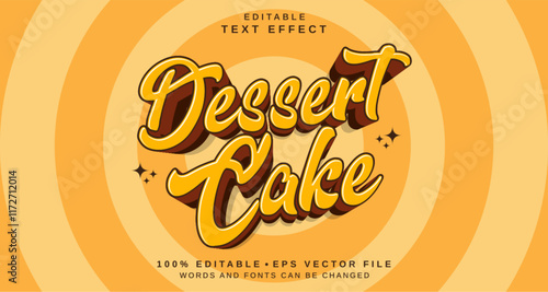 Editable text style effect - Dessert Cake text style theme.