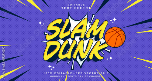 Editable text style effect - Slam Dunk text style theme.