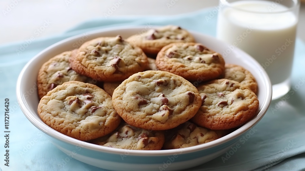 A Bowl of Delicious Chocolate Chip Cookies A Bowl of Delicious Chocolate Chip Cookies