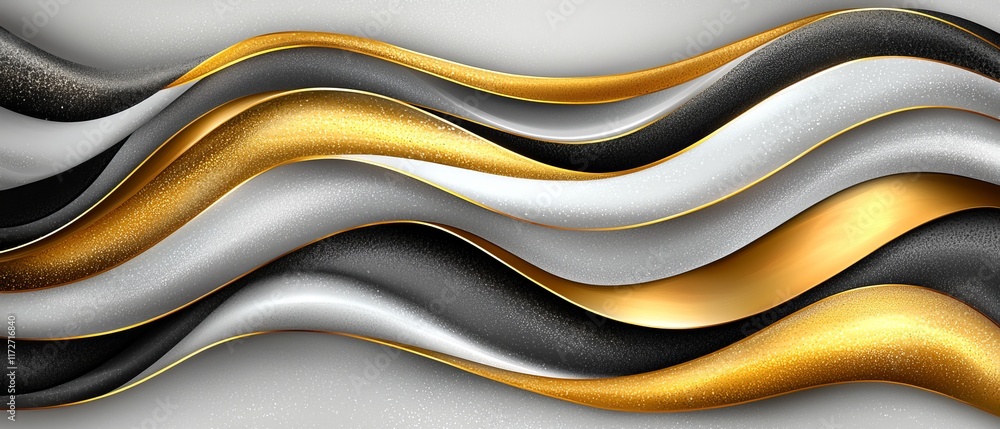 Abstract Gold Silver and Black Wave Pattern Luxury Elegant Background Design Abstract Gold Silver and Black Wave Pattern Luxury Elegant Background Design