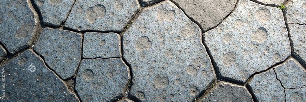 Obraz premium Weathered grey stone surface with visible cracks, landscape, natural