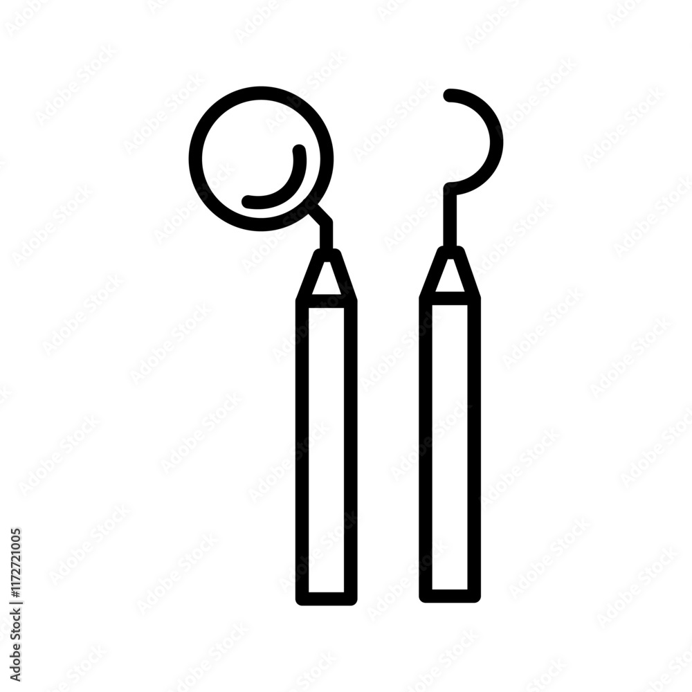 Dental Mirror Vector Icon Dental Mirror Vector Icon