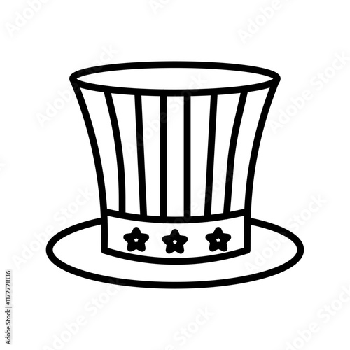 Uncle Sam Hat Vector Icon