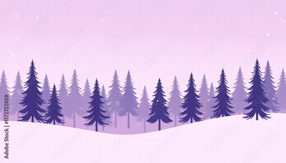 Obraz premium Winter forest landscape with snow-covered trees and a festive holiday theme