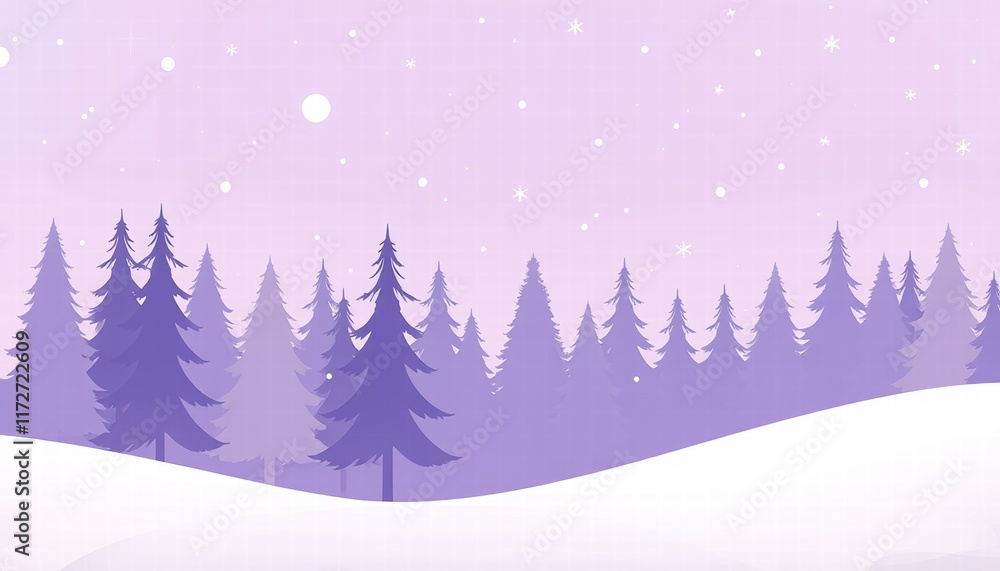 Obraz premium Winter forest landscape with snow-covered trees and a festive holiday theme