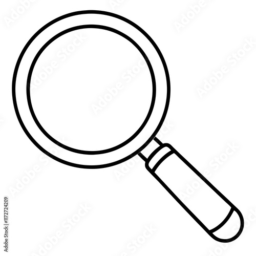 Magnifying Glass Line Art Vector Illustration