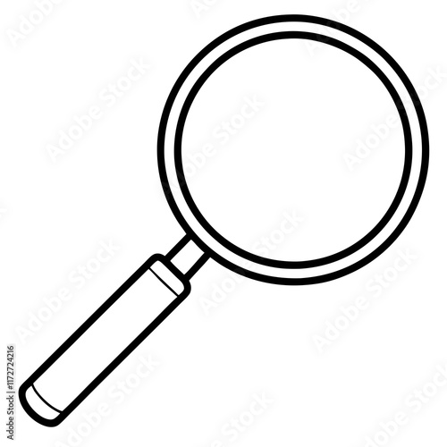 Magnifying Glass Line Art Vector Illustration