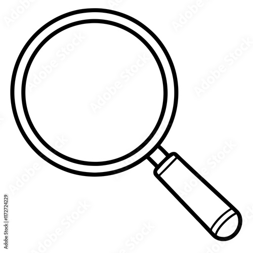 Magnifying Glass Line Art Vector Illustration