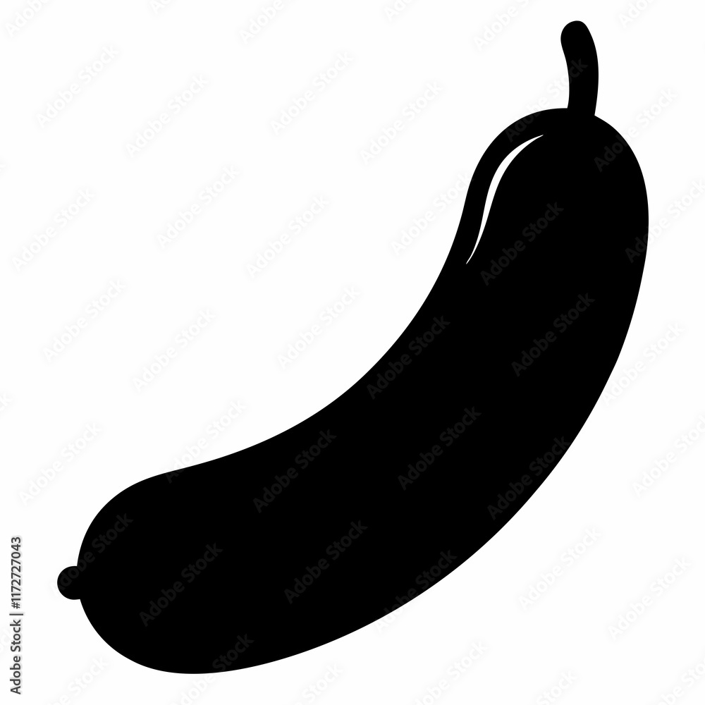 Black Silhouette Vector of African Cucumber Black Silhouette Vector of African Cucumber