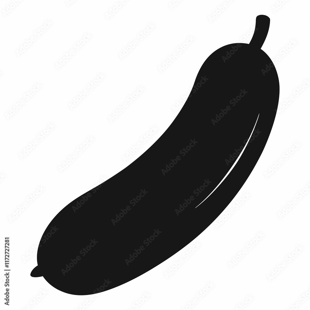 Black Silhouette Vector of African Cucumber Black Silhouette Vector of African Cucumber