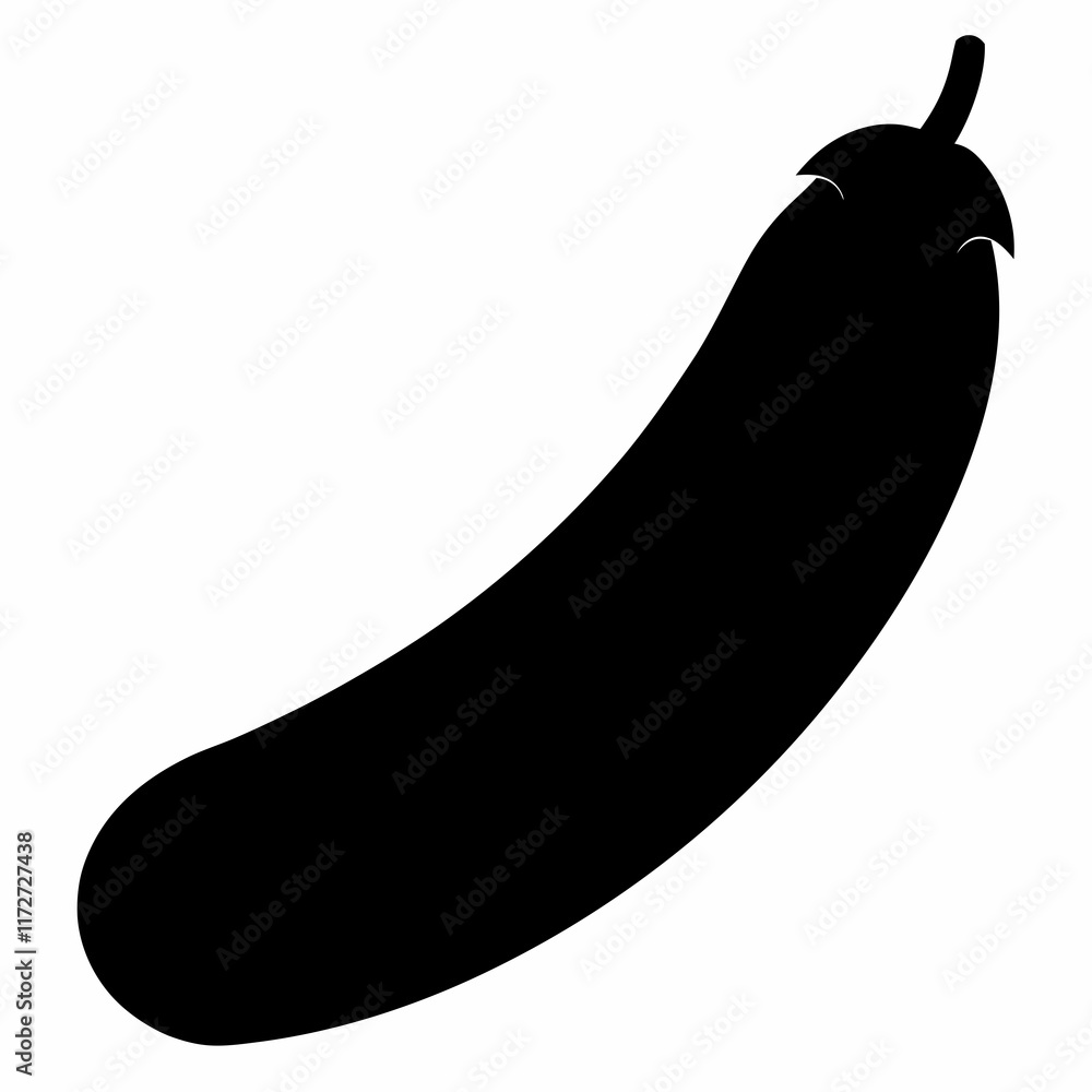 Black Silhouette Vector of African Cucumber Black Silhouette Vector of African Cucumber