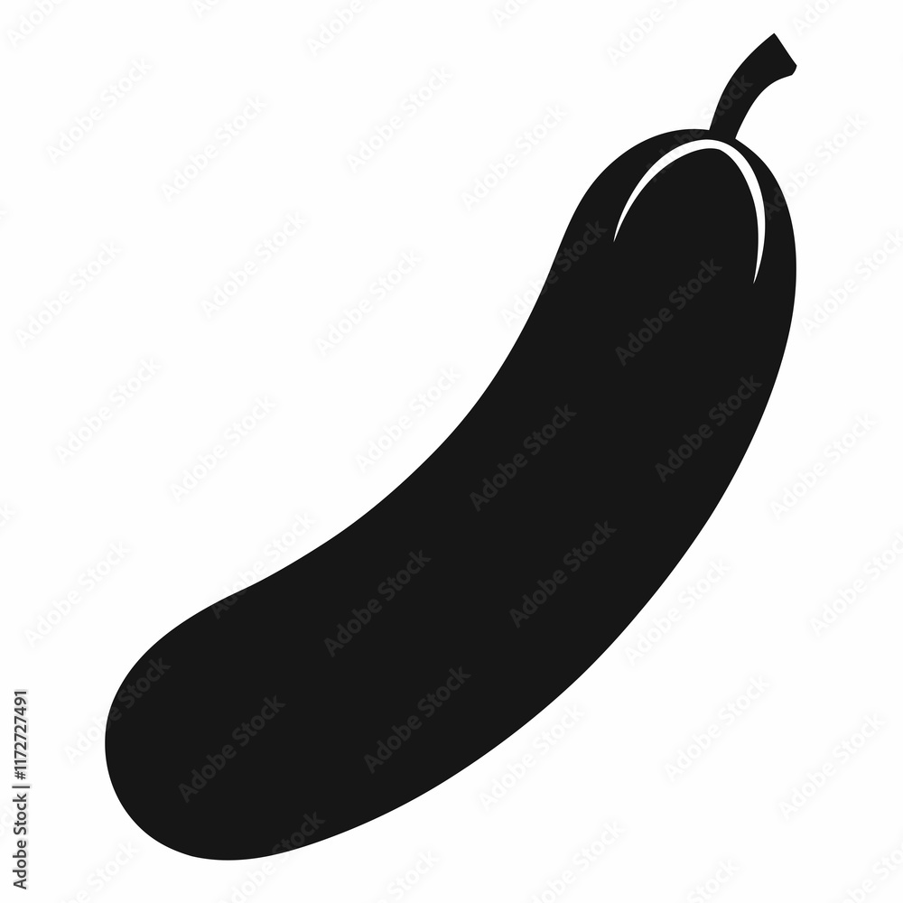 Black Silhouette Vector of African Cucumber Black Silhouette Vector of African Cucumber